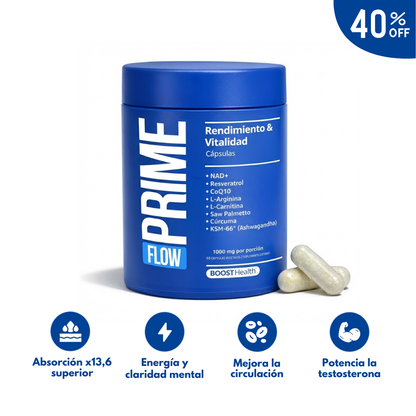 PRIME FLOW™ - Cápsulas de Rendimiento y Vitalidad Masculina