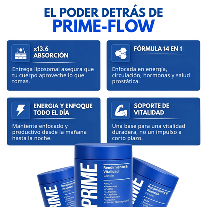 PRIME FLOW™ - Cápsulas de Rendimiento y Vitalidad Masculina